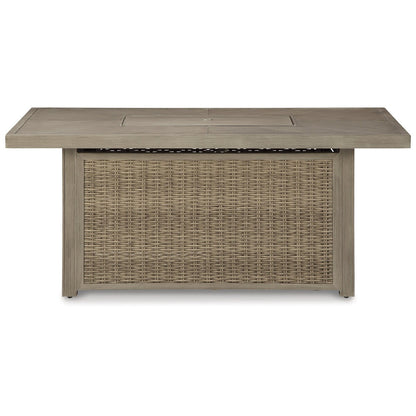 Divano da esterno, sedie a sdraio e braciere Signature Design by Ashley Beachcroft marrone/beige - 83L x 37P x 36A