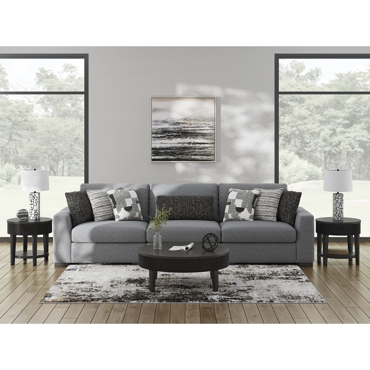 Divano componibile Signature Design by Ashley Bealton grigio a 3 pezzi - 140 L x 44 P x 41 A