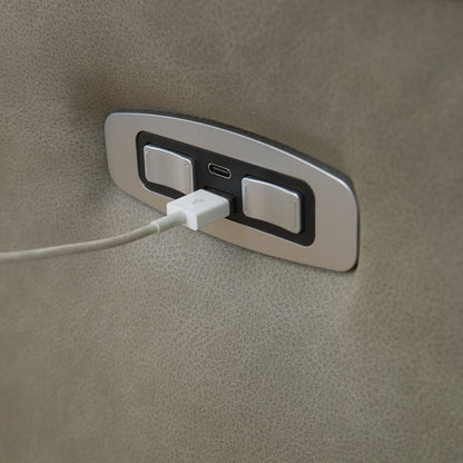 Divano componibile reclinabile elettrico Signature Design by Ashley Brannigan grigio, 3 pezzi - 112 L x 41 P x 42 A