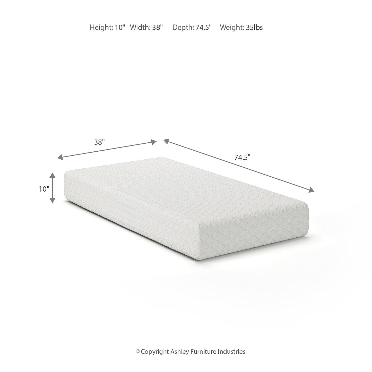 Materasso in memory foam Signature Design by Ashley Chime da 10 pollici