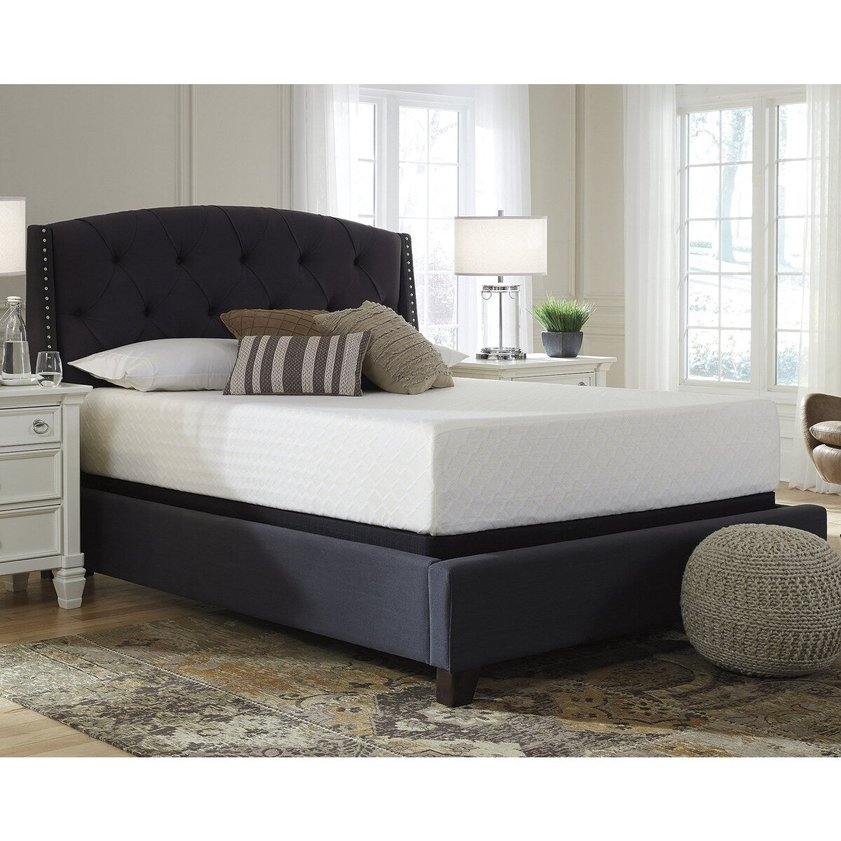 Pacchetto materasso Signature Design by Ashley Chime da 12 pollici in memory foam nero/bianco, 2 pezzi