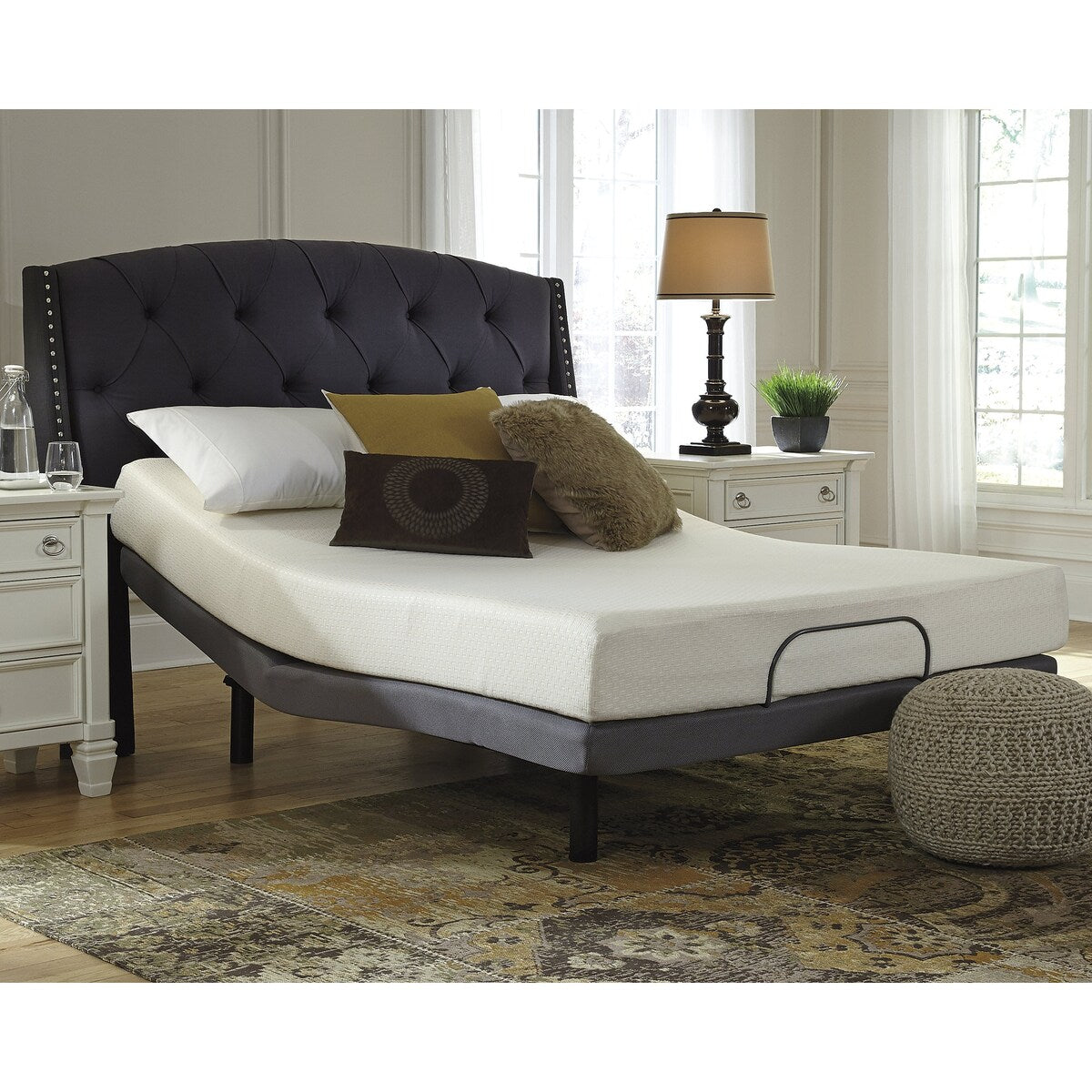 Pacchetto materasso king size Signature Design by Ashley Chime da 8 pollici in memory foam nero/bianco, 2 pezzi