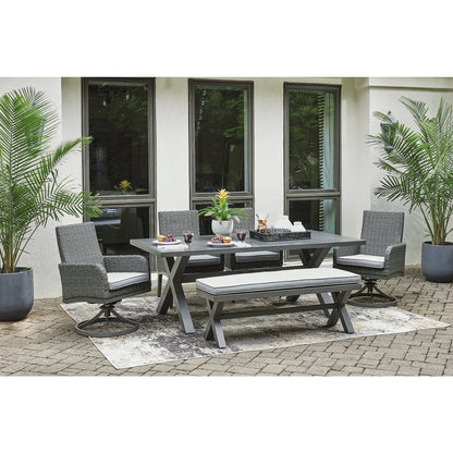Pacchetto da pranzo per esterni Signature Design by Ashley Elite Park Gray da 6 pezzi - 80L x 42P x 29A