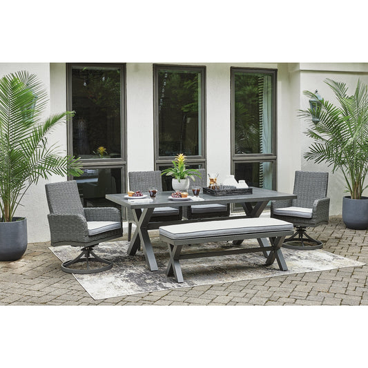 Pacchetto da pranzo per esterni Signature Design by Ashley Elite Park Gray da 6 pezzi - 80L x 42P x 29A
