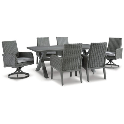 Pacchetto da pranzo per esterni Signature Design by Ashley Elite Park Gray da 7 pezzi - 80L x 42P x 29A