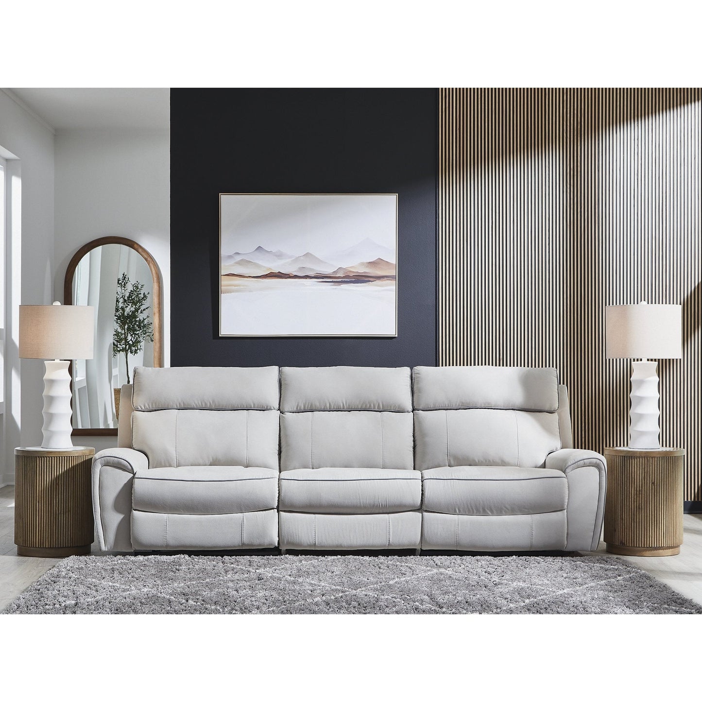 Divano componibile reclinabile elettrico Signature Design by Ashley Grafton Pike Gray a 3 pezzi - 116 L x 41 P x 43 A