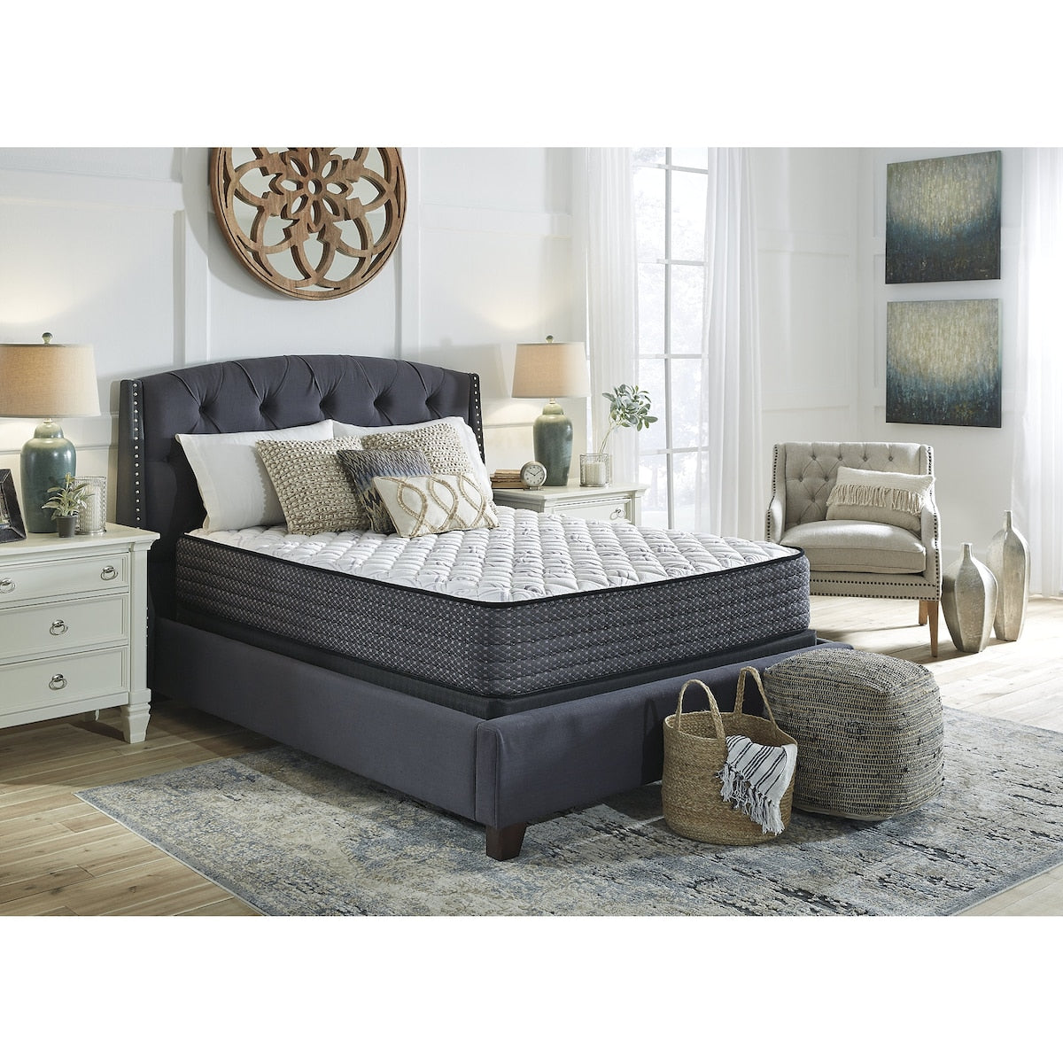 Pacchetto materasso California King Signature Design by Ashley Limited Edition Firm nero/bianco 2 pezzi