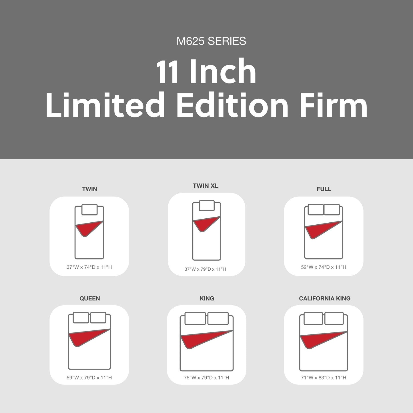 Materasso Signature Design by Ashley Limited Edition in peluche nero e grigio da 12 pollici