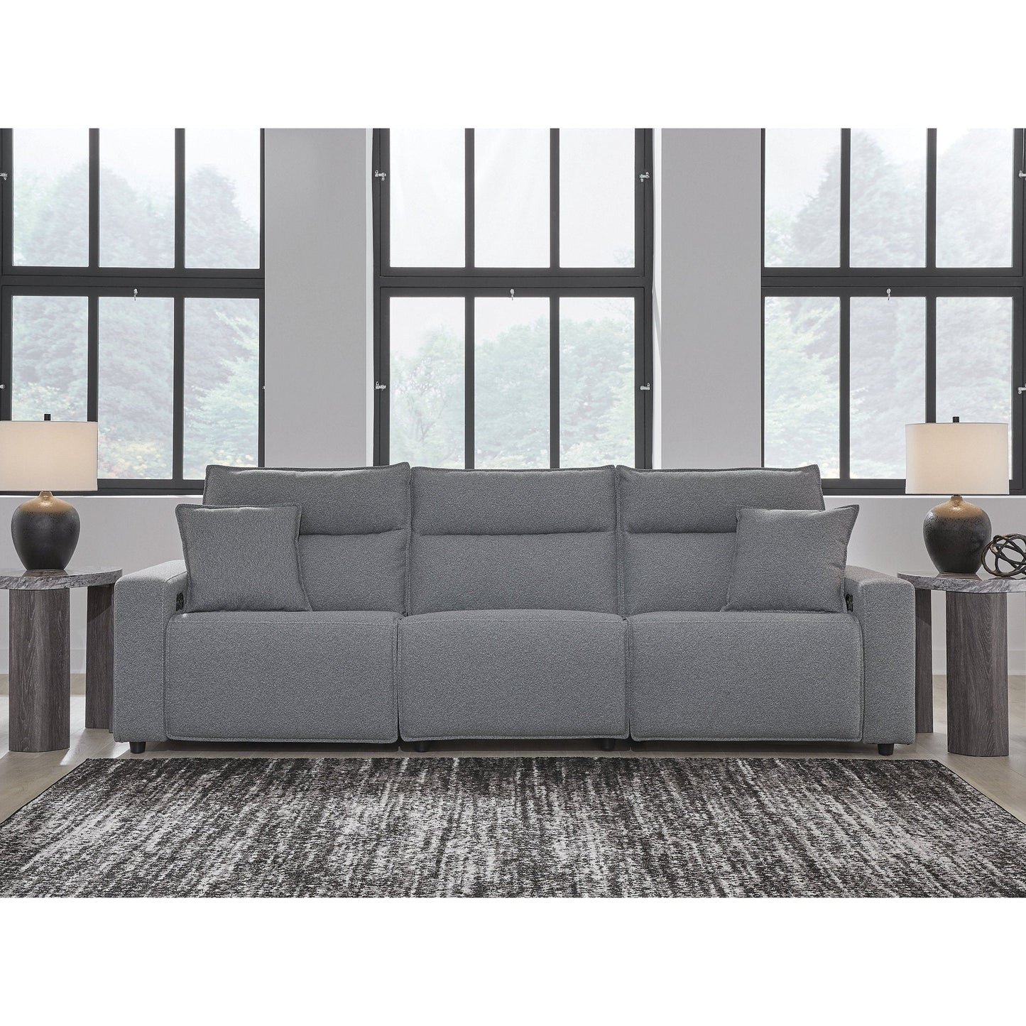 Divano componibile reclinabile elettrico Signature Design by Ashley Modmax Gray a 3 pezzi - 116 L x 41 P x 41 A