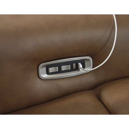 Divano componibile reclinabile elettrico Signature Design by Ashley Rally-Up Brown a 3 pezzi - 116 L x 40 P x 34 A