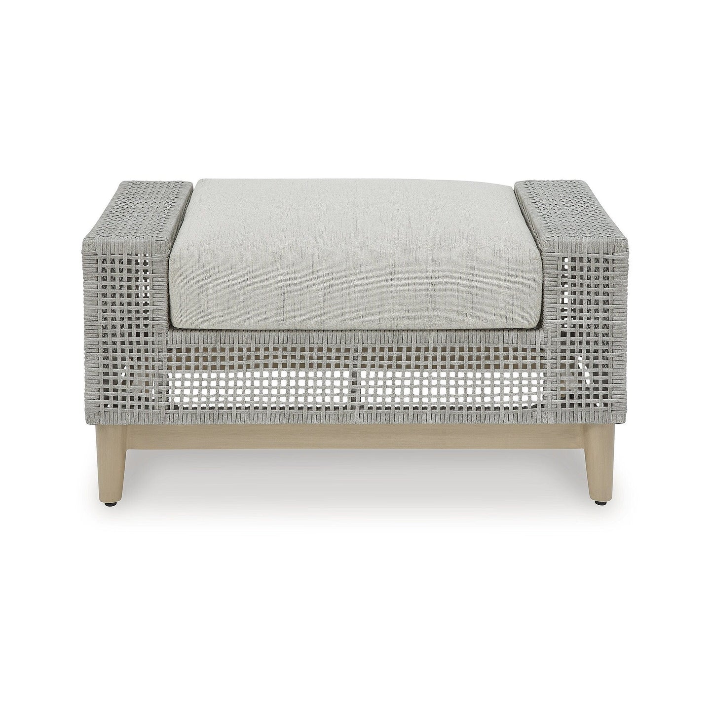 Pouf da esterno Signature Design by Ashley Seton Creek Gray con cuscino - 35,13 L x 24,5 P x 19 A