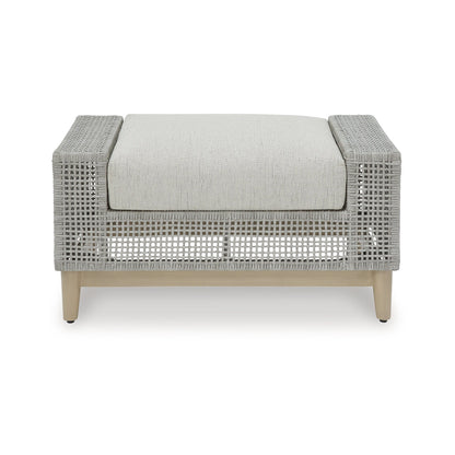 Pouf da esterno Signature Design by Ashley Seton Creek Gray con cuscino - 35,13 L x 24,5 P x 19 A