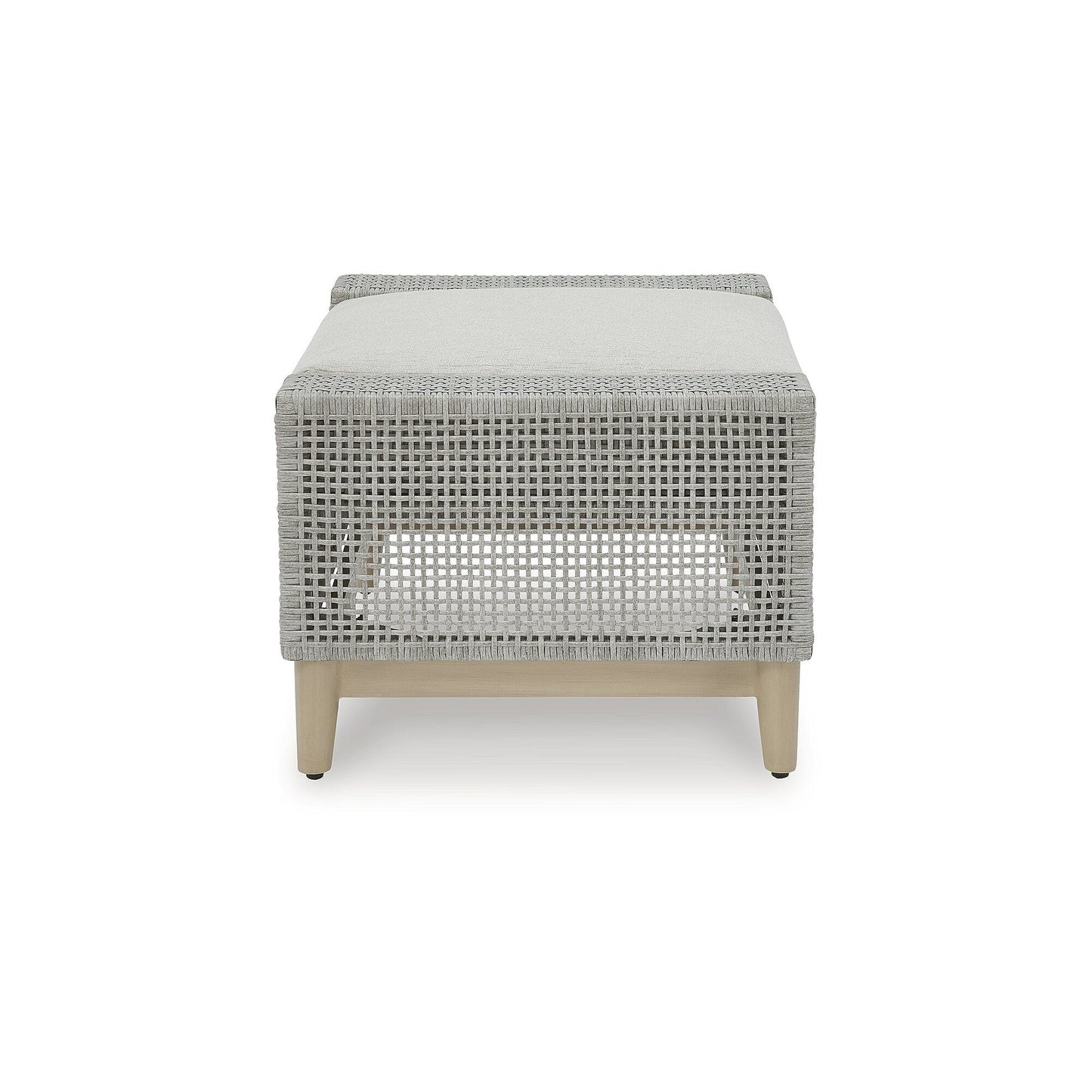 Pouf da esterno Signature Design by Ashley Seton Creek Gray con cuscino - 35,13 L x 24,5 P x 19 A