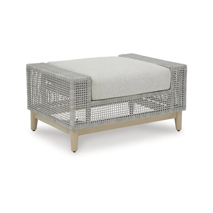 Pouf da esterno Signature Design by Ashley Seton Creek Gray con cuscino - 35,13 L x 24,5 P x 19 A