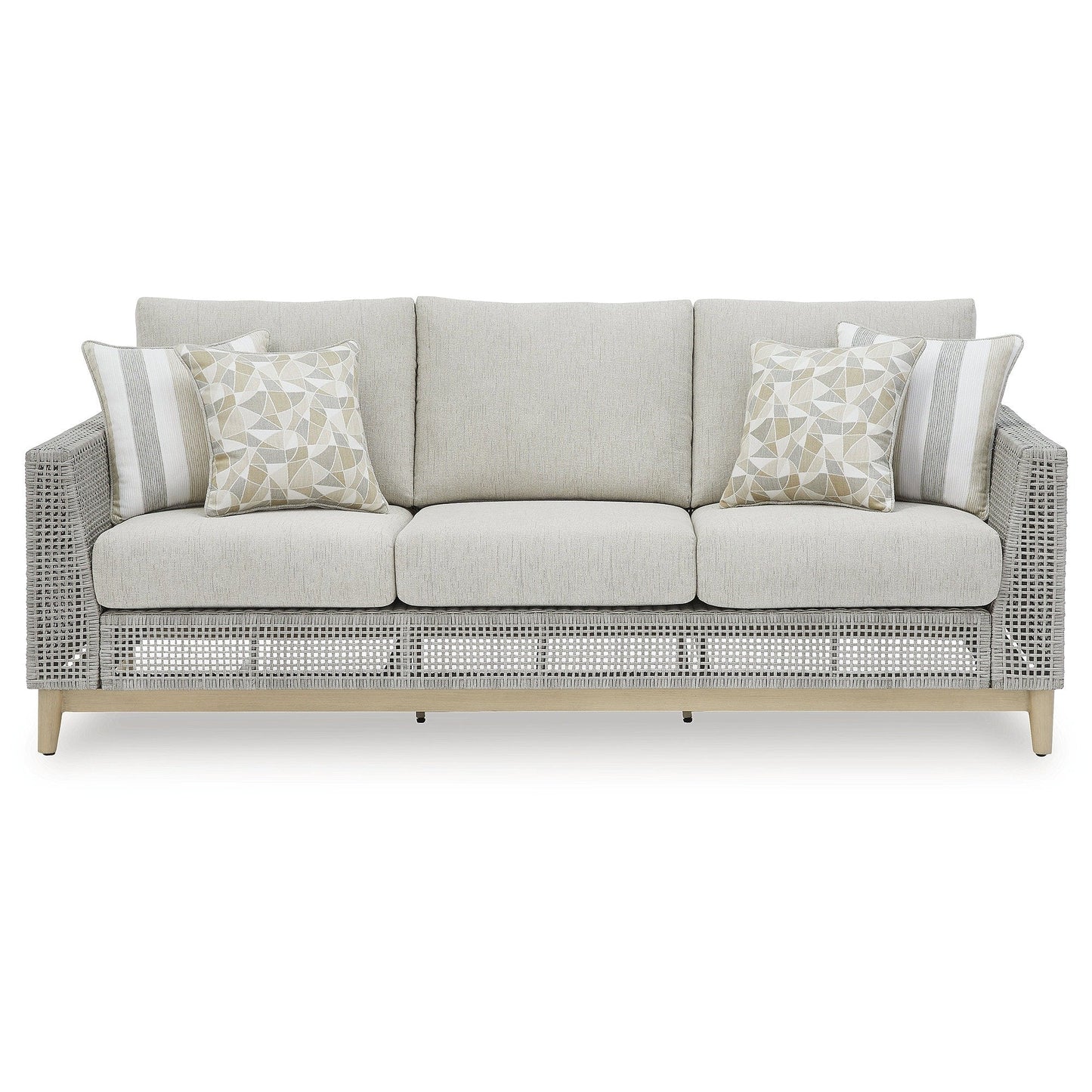 Divano da esterno Signature Design by Ashley Seton Creek Gray con cuscino - 82,63 L x 36,25 P x 35,88 A