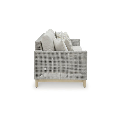 Divano da esterno Signature Design by Ashley Seton Creek Gray con cuscino - 82,63 L x 36,25 P x 35,88 A