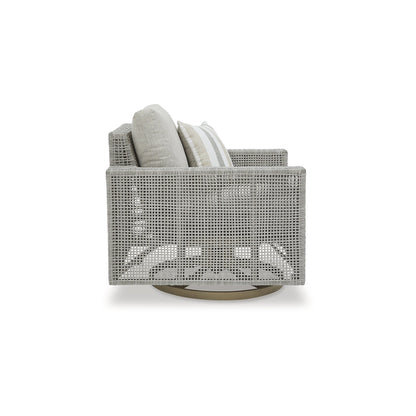 Signature Design by Ashley Seton Creek, divano girevole da esterno grigio con cuscino - 36,38 L x 35 P x 36 A