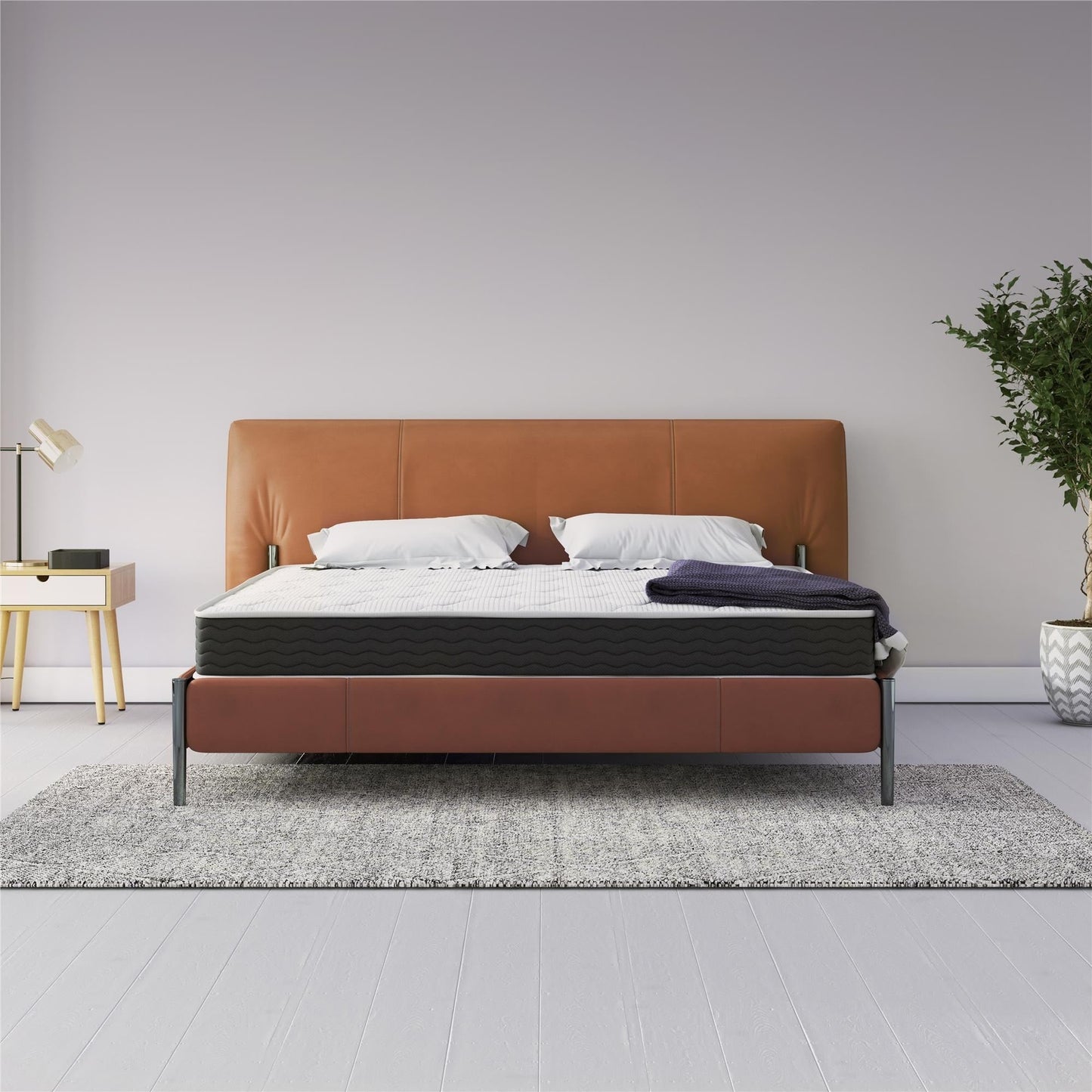 Materasso ibrido Signature Sleep Vividly da 8 pollici con molle indipendenti e memory foam infuso di carbone