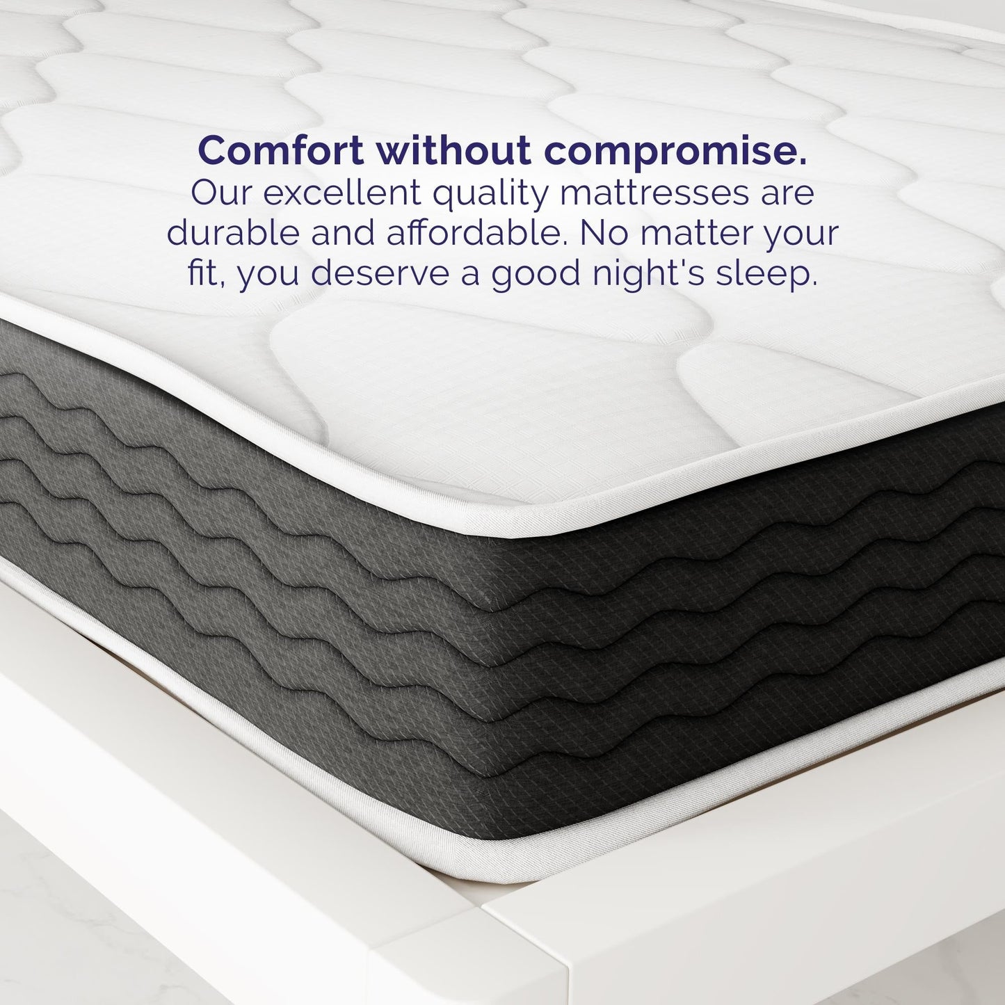 Materasso ibrido Signature Sleep Vividly da 8 pollici con molle indipendenti e memory foam infuso di carbone