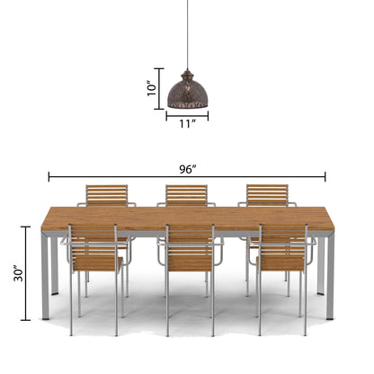 Lampada a sospensione con paralume in metallo bronzo antico Sigrid River of Goods - 11 x 11 x 11,25/70,25