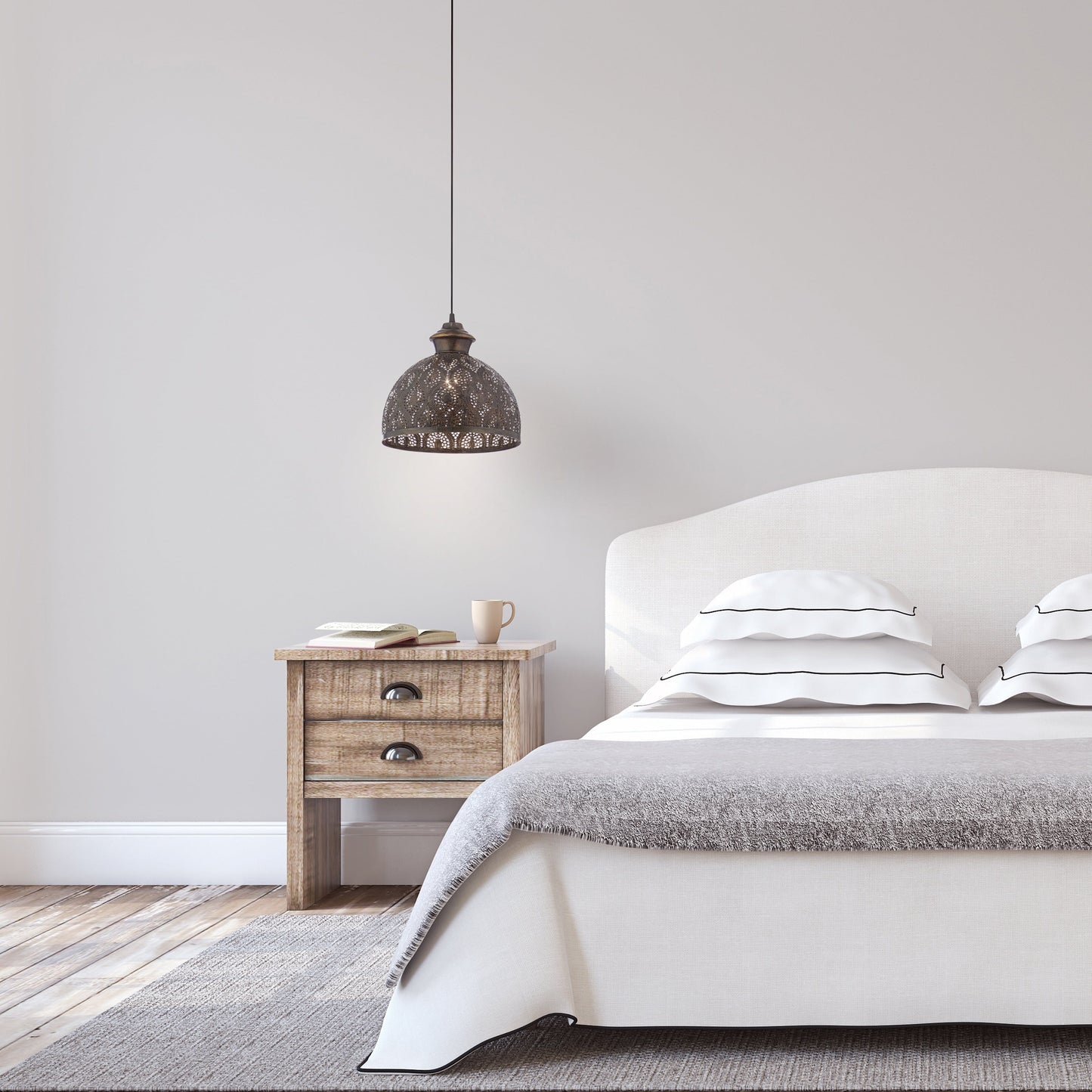 Lampada a sospensione con paralume in metallo bronzo antico Sigrid River of Goods - 11 x 11 x 11,25/70,25