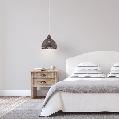 Lampada a sospensione con paralume in metallo bronzo antico Sigrid River of Goods - 11 x 11 x 11,25/70,25