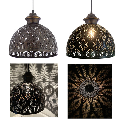 Lampada a sospensione con paralume in metallo bronzo antico Sigrid River of Goods - 11 x 11 x 11,25/70,25