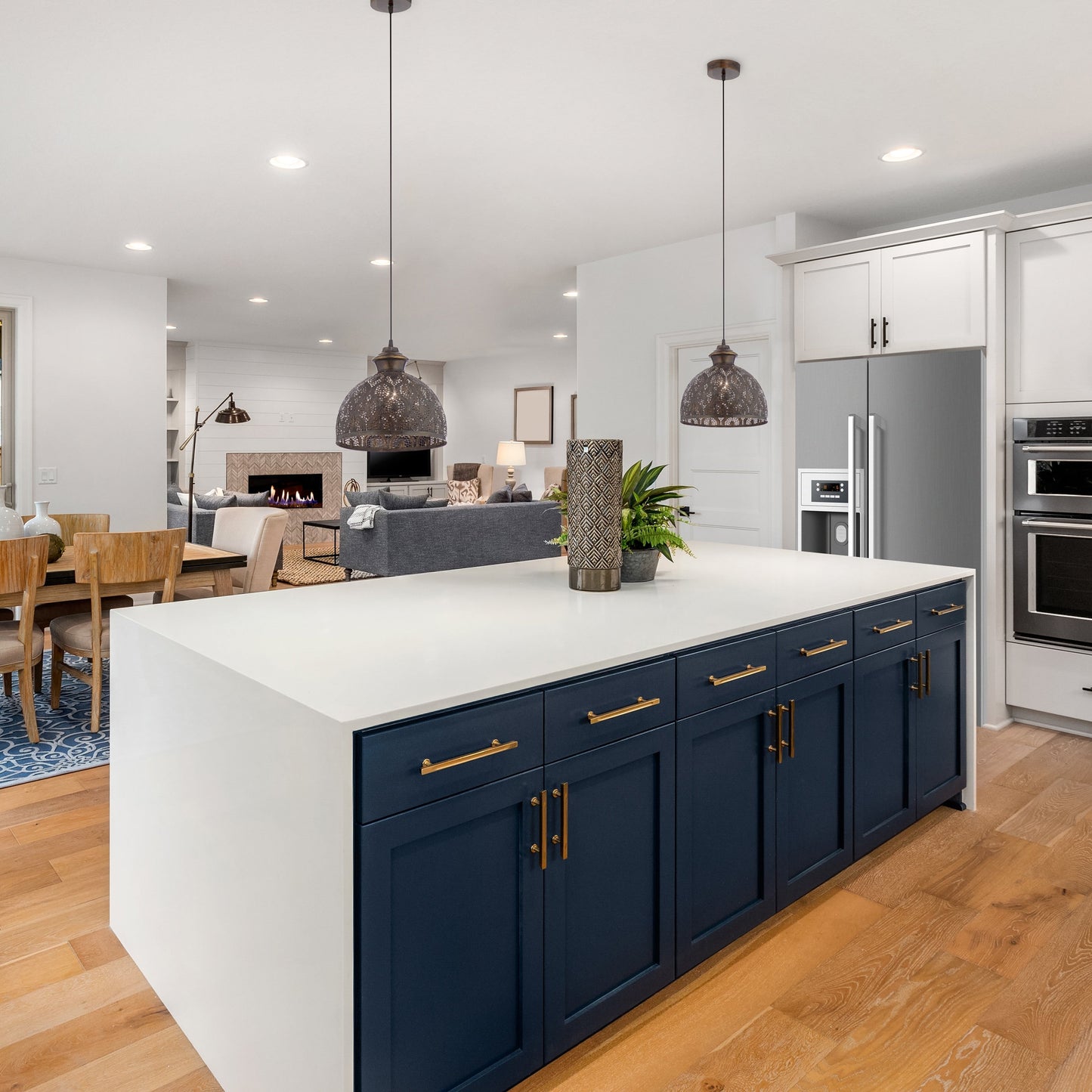 Lampada a sospensione con paralume in metallo bronzo antico Sigrid River of Goods - 11 x 11 x 11,25/70,25