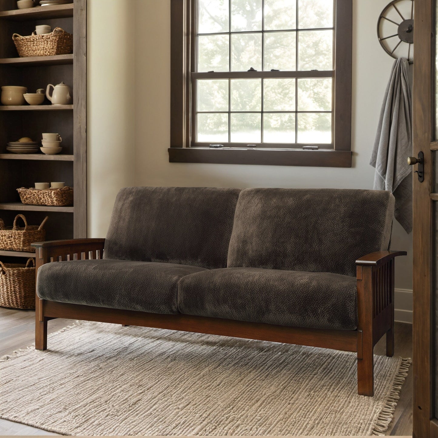 Divano in legno in stile missione Sigulda