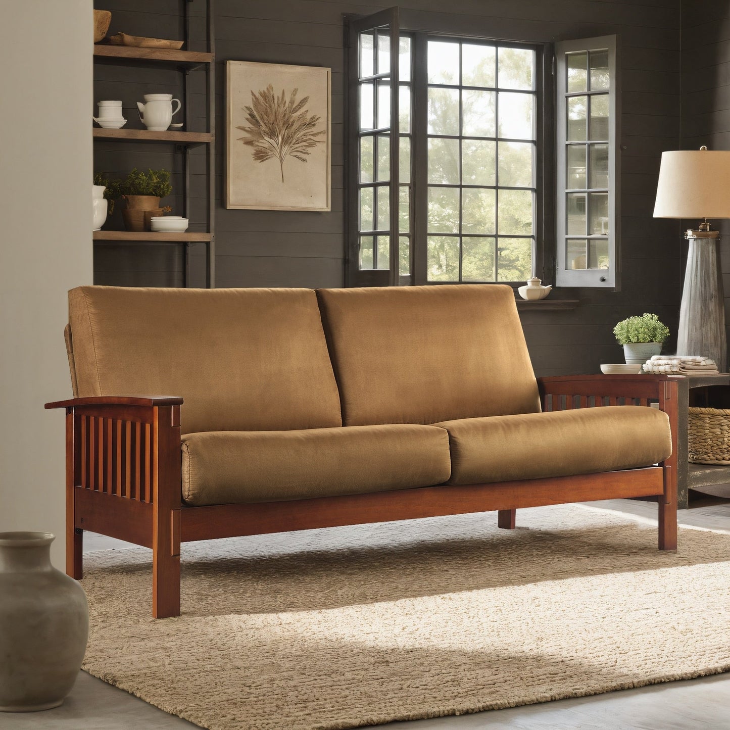 Divano in legno in stile missione Sigulda