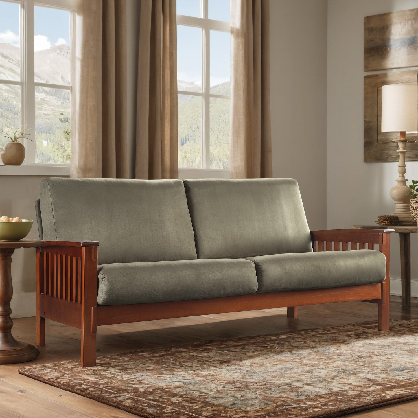 Divano in legno in stile missione Sigulda