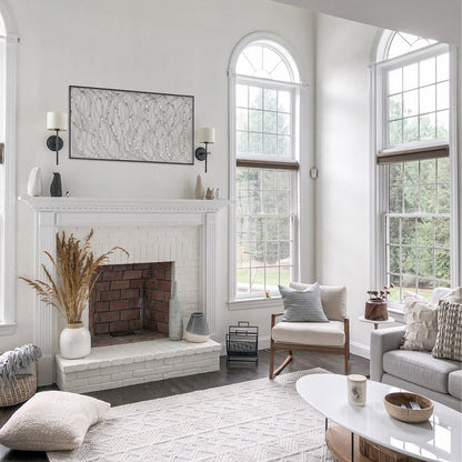 Decorazione da parete astratta con cornice nera rettangolare Infinity in metallo argentato