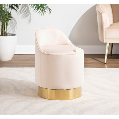 Sgabello girevole in velluto Silver Orchid Corday