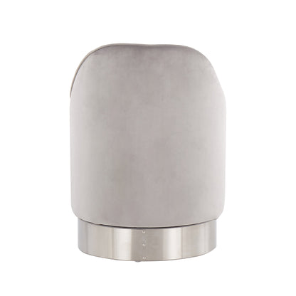 Sgabello girevole in velluto Silver Orchid Corday