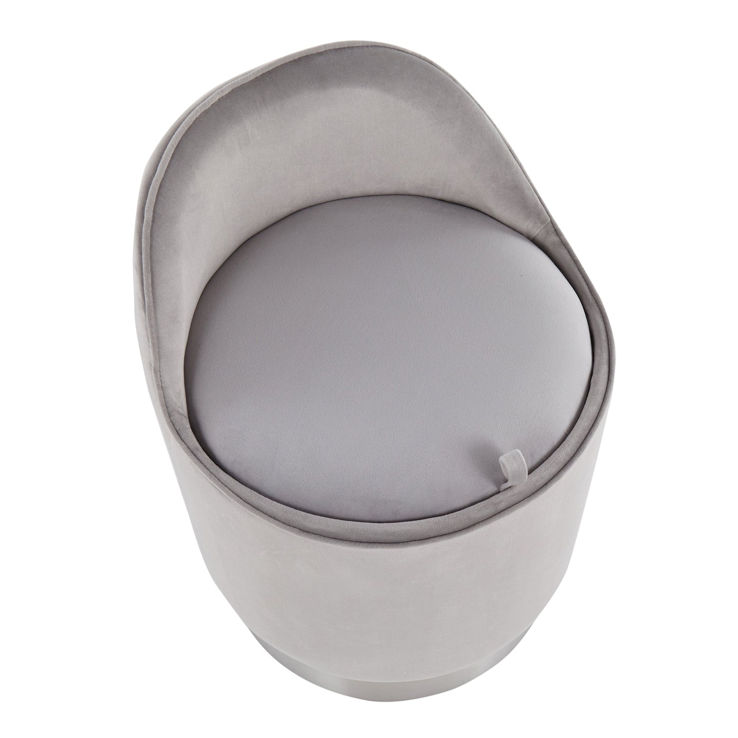 Sgabello girevole in velluto Silver Orchid Corday