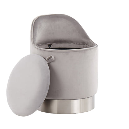Sgabello girevole in velluto Silver Orchid Corday