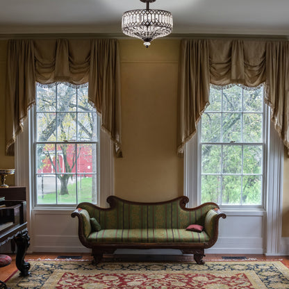 Lampada da soffitto semi-incassata in vetro a più livelli Silver Orchid Furey bronzo/oro - 14,75 L x 14,75 W x 15,25 H