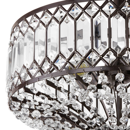 Lampada da soffitto semi-incassata in vetro a più livelli Silver Orchid Furey bronzo/oro - 14,75 L x 14,75 W x 15,25 H