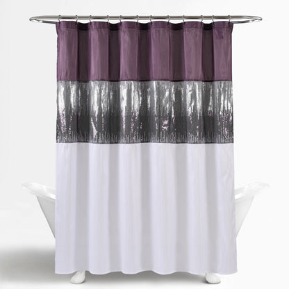 Tenda da doccia bicolore Gregor Silver Orchid Abstract Night Sky