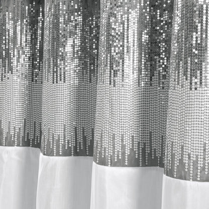 Tenda da doccia bicolore Gregor Silver Orchid Abstract Night Sky