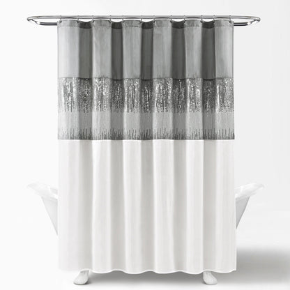 Tenda da doccia bicolore Gregor Silver Orchid Abstract Night Sky