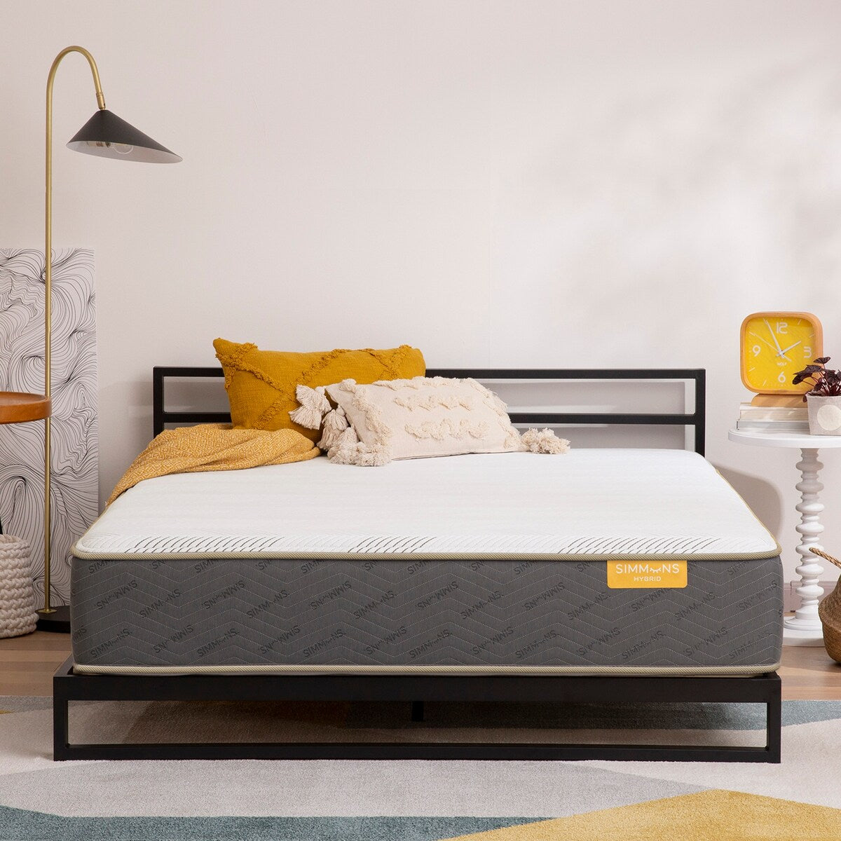 Collezione Simmons PeacefulSleep - Materasso ibrido bianco 11,5 cm di media grandezza