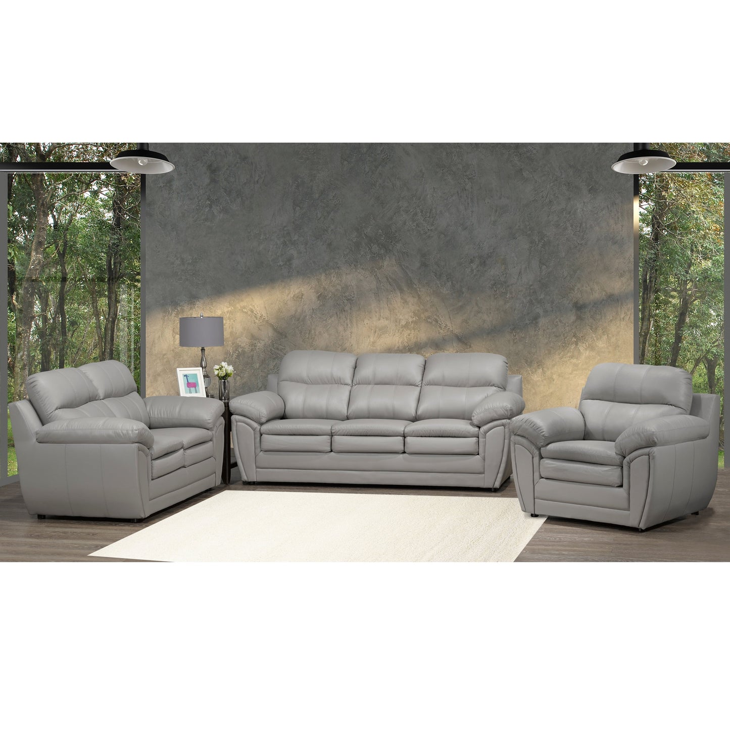 Divano imbottito in gel di pelle Simon