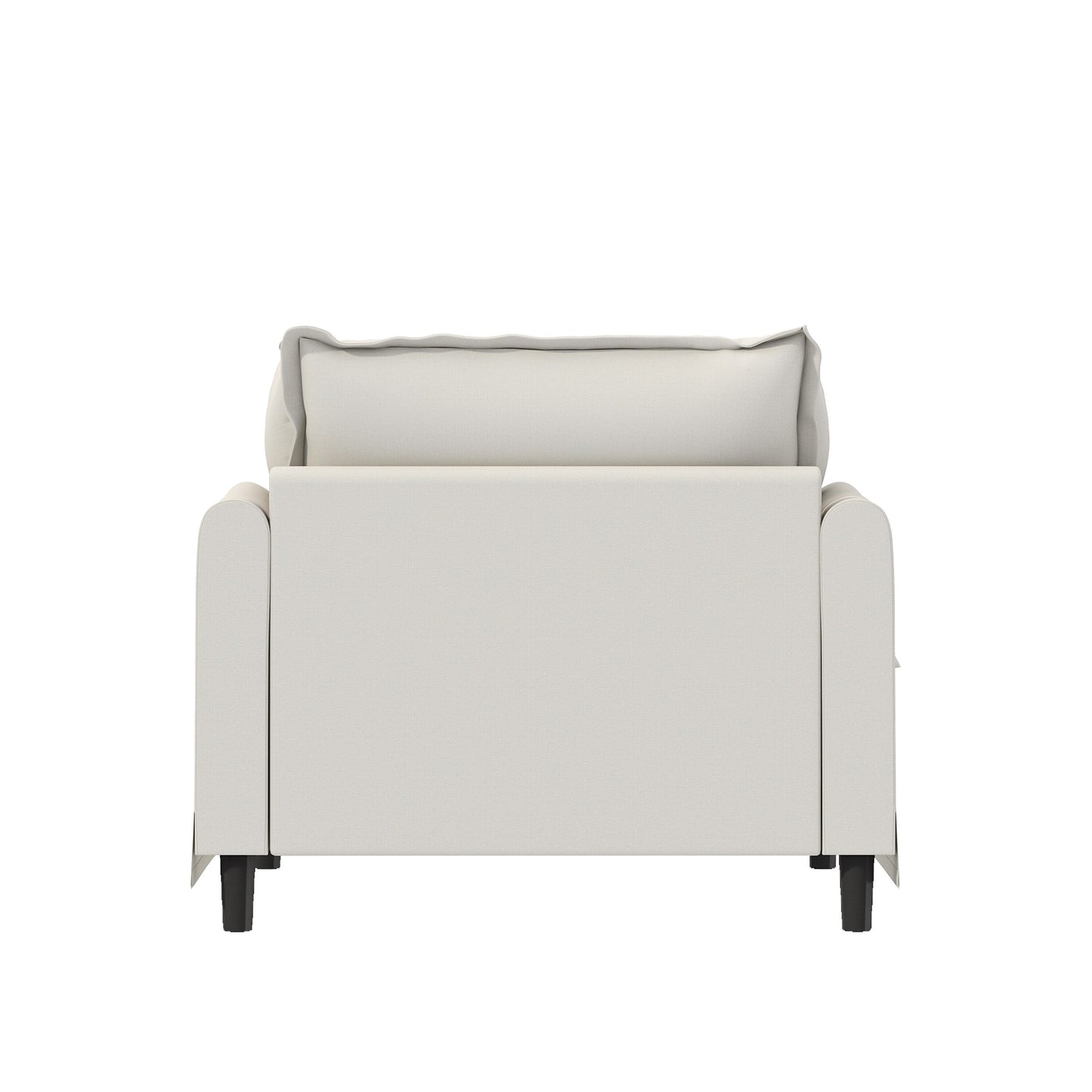 Modulo divano singolo per divano componibile, poltrona in ciniglia con seduta larga e cuscini, divano singolo imbottito