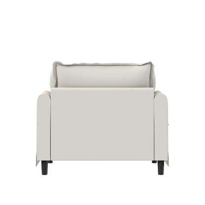 Modulo divano singolo per divano componibile, poltrona in ciniglia con seduta larga e cuscini, divano singolo imbottito