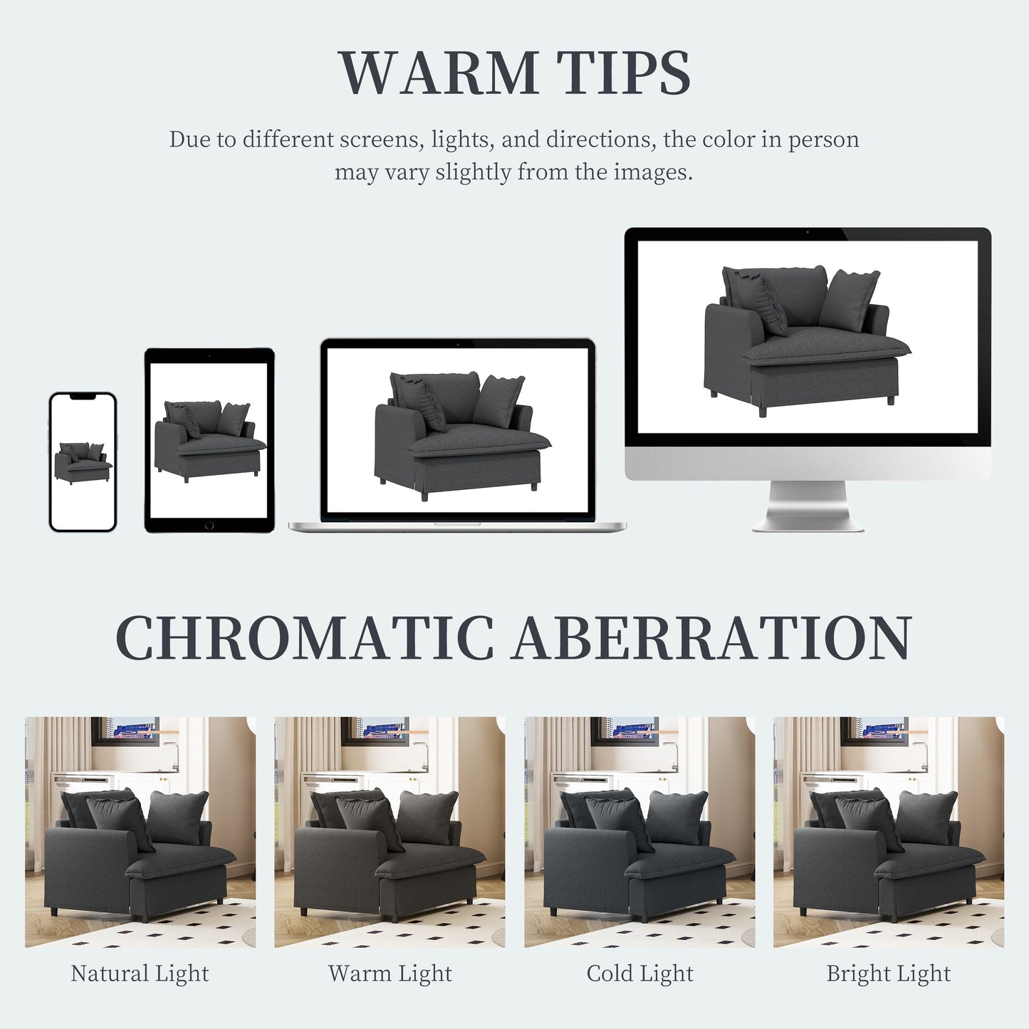 Modulo divano singolo per divano componibile, poltrona in ciniglia con seduta larga e cuscini, divano singolo imbottito