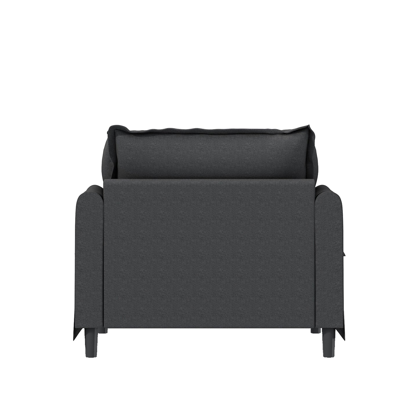 Modulo divano singolo per divano componibile, poltrona in ciniglia con seduta larga e cuscini, divano singolo imbottito