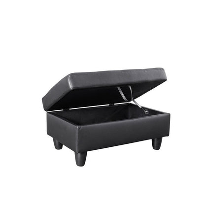 Elegante set di divani in similpelle nera da 3 pezzi, eleganza moderna per il tuo soggiorno