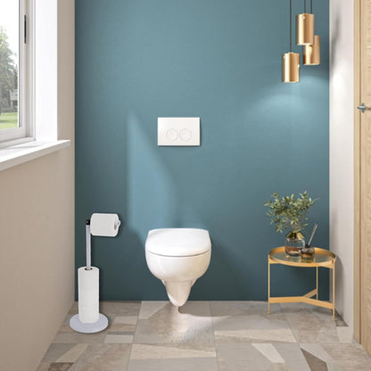 Porta carta igienica elegante con braccio pieghevole e supporto compatto in metallo indipendente - Diametro 8 pollici X 22 H