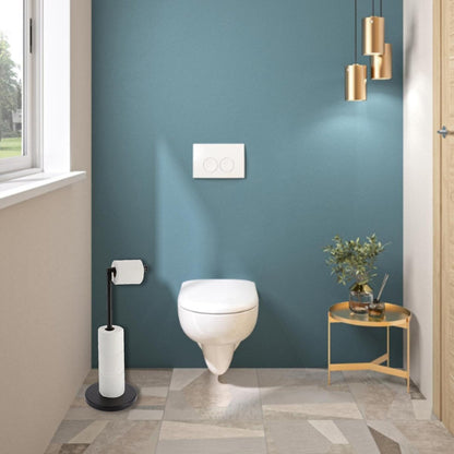 Porta carta igienica elegante con braccio pieghevole e supporto compatto in metallo indipendente - Diametro 8 pollici X 22 H